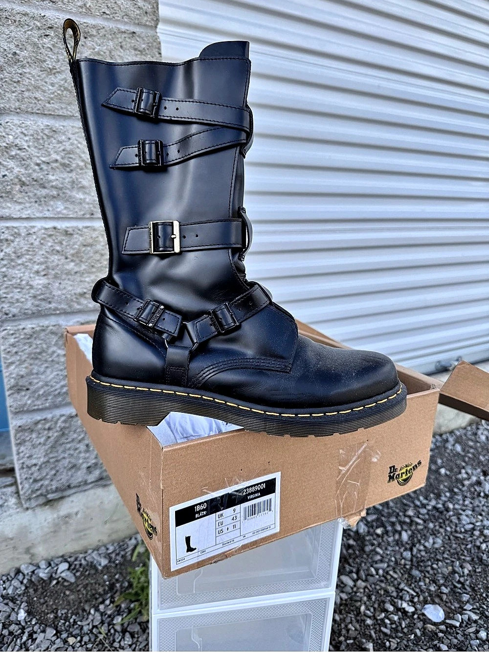 Dr. Martens 1B60 Virginia Leather Knee High Boots Black US 11